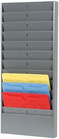 CHAMP Repair Order Rack, 18-Pocket Wall Mount Organizer, Gray