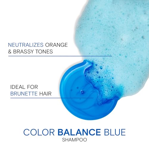 Joico Color Balance Blue Shampoo | For Lightened Brown Hair | Eliminate Brassy Orange Tones | Boost Color Vibrancy & Shine | Protect Against Harmful