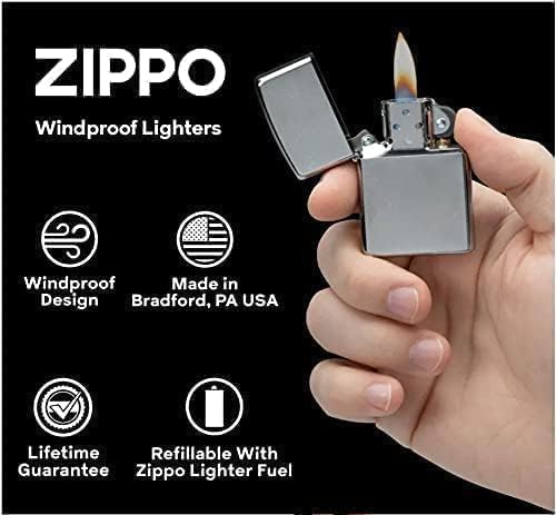 Zippo High Polish Solid Brass Refillable Windproof Pocket Lighter | Ideal gift for birthdays, Father's Day, Christmas, Valentine's Day, weddings