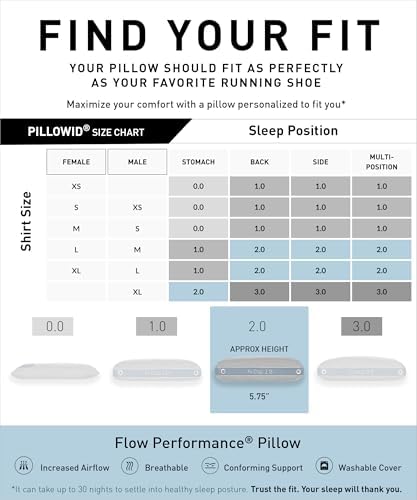 Bedgear Flow Performance Pillow, 2.0 Soft Cooling Pillow for Back