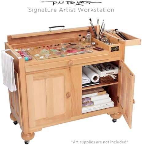 Creative Mark Todd Reifers Signature Artist Workstation - Crafting Table with Storage Cabinet