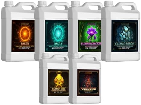 Humboldts Secret Starter Kit Pack | Indoor and Outdoor Plant Fertilizer and Hydroponic Nutrients | Base A & B, CalMag and Iron, Golden Tree, Flower Stacker, Plant Enzymes | Complete Garden System