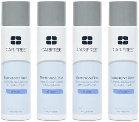 CariFree Maintenance Rinse Fluoride Mouthwash, Mint, Alcohol-Free, 16 oz | Anti-cavity fluoride & xylitol rinse; neutralizes pH, prevents decay, freshens breath; dentist recommended, alcohol-free.
