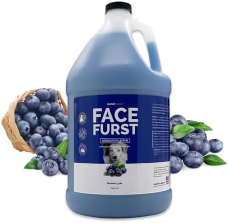 Bark2Basics Face Furst Blueberry Facial Scrub Dog Shampoo, 1 Gallon | Ready to Use Pet Grooming Face Wash, Helps Remove Tear Stains