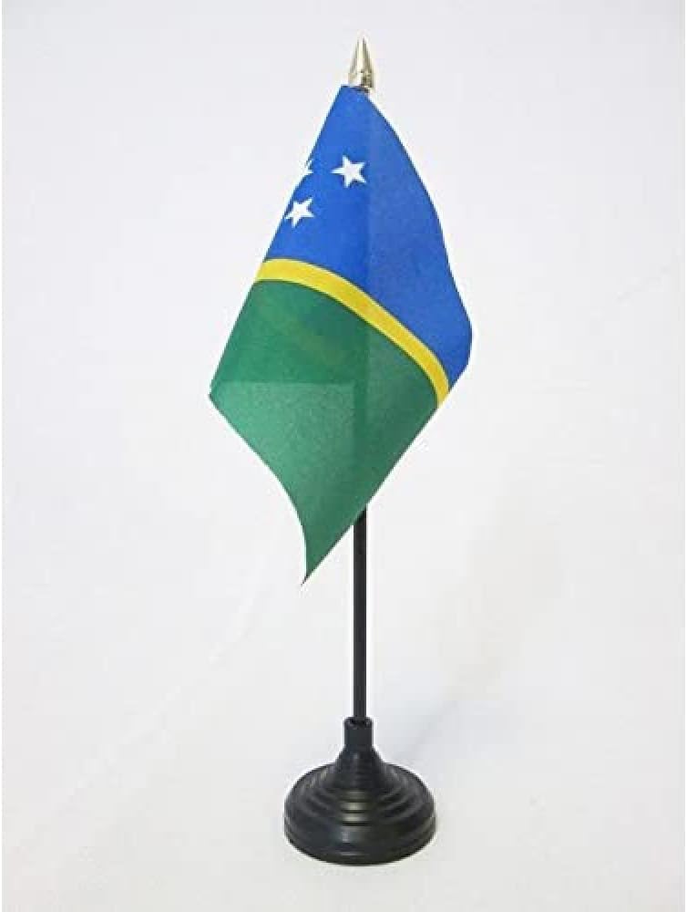 AZ FLAG Nicaragua Table Flag 4x6 in 100D Polyester Plastic Base | Indoor use Nicaraguan 15x10 cm desk flag stitched finish with reinforced edges with plastic pole and gold finial