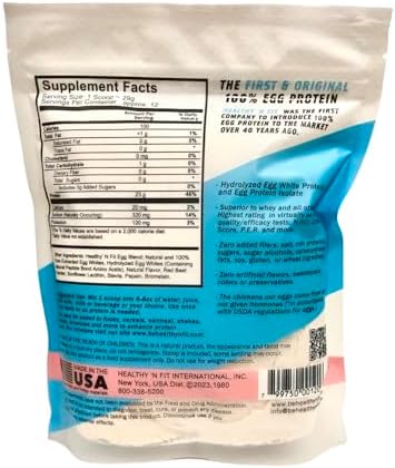 Healthy 'N Fit 100% Egg Protein- Vanilla Ice Cream (2lb): 100% Egg White Protein Plus Natural Peptides. Pure, All Naturally Sweetened Protein