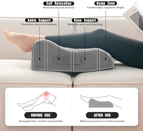 LightEase Memory Foam Leg, Knee, Ankle Foot Support and Elevation Pillow for Surgery Recovery