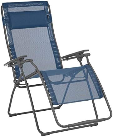 Lafuma Futura Series Patio and Poolside Zero Gravity Outdoor Lounge Recliner Chair with Adjustable and Removable Headrest, Moss Green