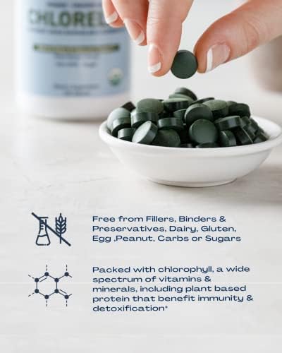 BioOptimal Organic Chlorella Tablets - 120 Tablets | Organic, Non-GMO