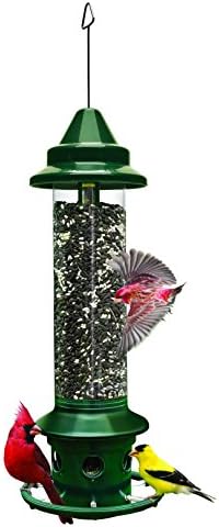 Squirrel Buster Plus Squirrel-proof Bird Feeder w/Cardinal Ring and 6 Feeding Ports, 5.1-pound Seed Capacity, Adjustable