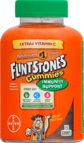 Flintstones Gummies Kids Vitamins with Immunity Support*, Kids and Toddler Multivitamin with Vitamin C, Vitamin D, B12, Zinc & more, Orange 150ct
