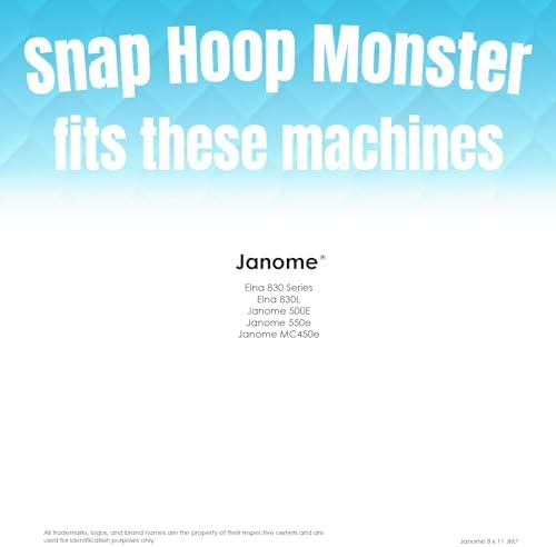 Snap Hoop Monster for Janome® (8" x 11") | Magnetic Embroidery Hoop for Machine Embroidery