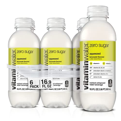 vitaminwater zero sugar squeezed Bottles, 16.9 fl oz, 6 Pack