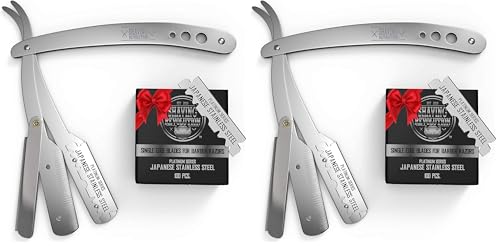 Shaving Revolution Straight Edge Barber Razor - Includes 100 Blades