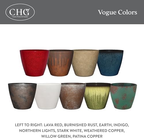 Classic Home and Garden Premiere Collection Planter, Vogue 8", Indigo