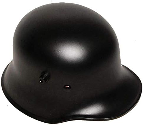 German World War I M16 M18 M1916 Helmet Replica Black with Cowhide Lining and Chin Strap, 1PK