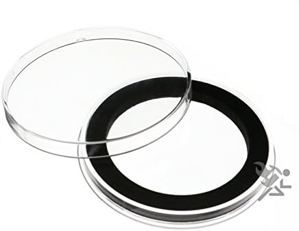 Air-Tite (5) 2" Military Challenge Coin Holders, Y-50mm Black Ring, PVC Free, Archival Safe, Made in USA, P Mint Mark, Lunar Series 1, Ungraded