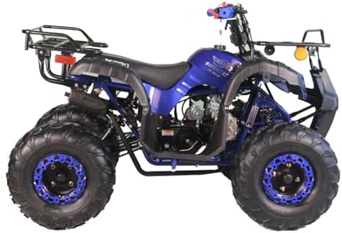 X-PRO 125cc ATV 4 Wheels Quad 125 ATV Quads with LED Lights, Big 19"/18" Tires!（Army Black）