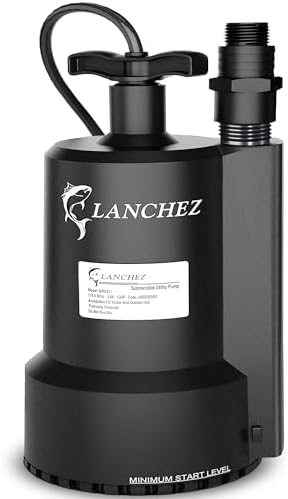 Lanchez Sump Pump, 1/2 HP 2450GPH Submersible Water Pump