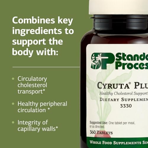 Standard Process Cyruta Plus - Capillary & Circulation Support - Aids Healthy Peripheral Circulation - Gluten-Free, Non-Dairy & Non-Soy - 360 Tablets