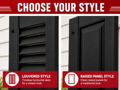 9" x 27" Paintable Raised Panel Shed Shutters, 1 Pair | Paintable raised panel non-operable shutter pair for shed, playhouse and coop windows.