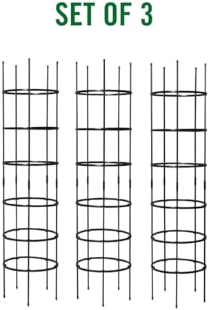 Gardener's Supply Company Titan Extra Tall Tomato Cages I Set of 3 - Sturdy Steel Core Plant Support Trellis for Vegetables & Climbing Plants