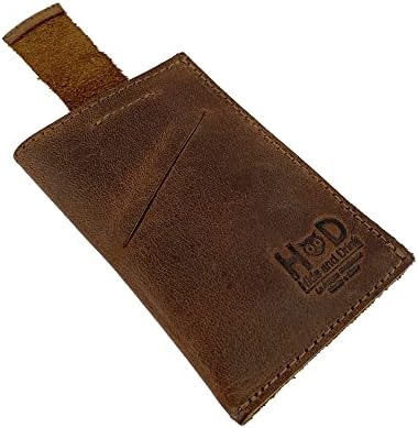 Hide & Drink, Soft Leather Wallet & Card Sleeve, Handmade Includes 101 Year Warranty (Bourbon Brown)