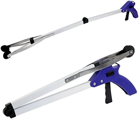 THUSIBER Reacher Grabber 32" Extra Long Folding Reaching Claw Heavy Duty Mobility Aid Arm Extender Gripper Tools for Trash Pick Up Litter Picker