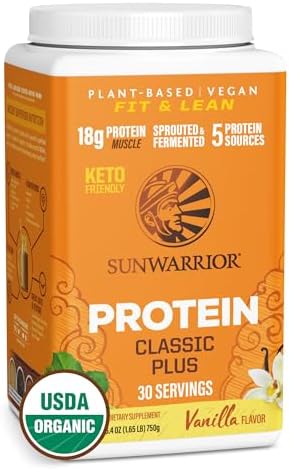 Clean Vegan Protein Powder Vanilla | Organic Protein Powder Plant Based Formula with 5 Superfood Blend Sprouted & Fermented | Non-GMO Low Carb Soy Dairy & Gluten Free (Vanilla, 30 Servings)