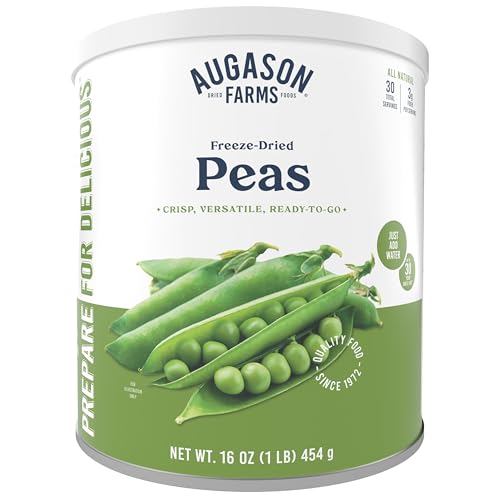 Augason Farms Freeze-Dried Peas Can | Emergency Food Supply, 30 Servings, 30 Year Shelf Life, Great for Cooking, Side Dishes, and Snacks