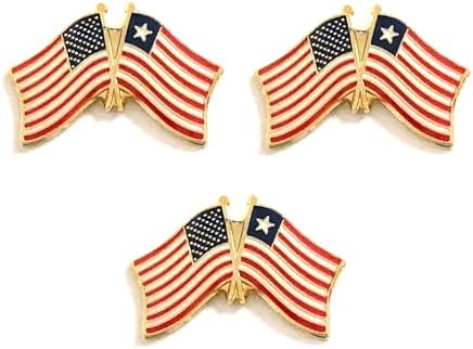 3 National Country Flag Crossed Enamel Flag Pins Pack of 3 Friendship Double Flags
