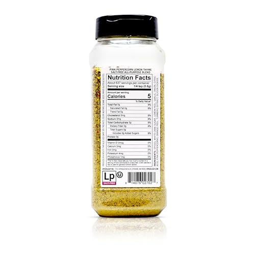 Spiceology Pink Peppercorn Lemon Thyme Seasoning, 5.4 oz | Use On: Chicken, Salmon, Shrimp, Potatoes, Butter, Vegetables, Salad Dressing, Lemon Pepper Seasoning, Vegetable Seasoning