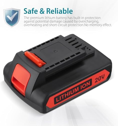 LBXR20 20V 4.0Ah Replacement for Black and Decker 20V Lithium Battery Max LB20 LBX20 LBXR20-OPE LBXR2020-OPE LBXR20B-2 LST220 LST300 20-Volt Max