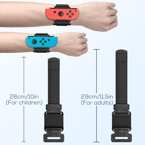YUANHOT Adjustable Wrist Bands for Switch Joy-Con, Dance Workout, 2 Pack