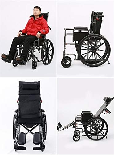 High Back Reclining Commode Wheelchair, Folding Bathroom Shower Chair, Can Lie Down Alonemultifunctional Scooter (Color : Upgrade)
