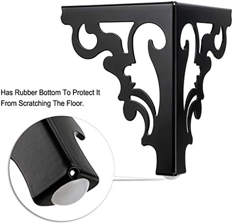 OwnMy 4PCS Metal Furniture Legs Feet, Modern Sofa Cabinet Legs for Repairs | 15cm / 6 Inch Sofa Legs for Dresser, Wardrobe, Tea Table, Worktop, Shelves, Bed, Weight Capacity of 550 lbs Per Leg, Black