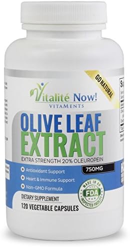 Olive Leaf Extract Super Strength Non-GMO with 20% Oleuropein | Immune Support Supplement - Joint Relief - Up to 4 Months - 750mg Capsules