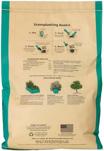 Down To Earth All Natural Fertilizers Organic Bio-Fish - 7-7-2, 25 lb | Plant Food for Vegetable Gardens, Grow Heavy Feeding Plants Corn, Broccoli
