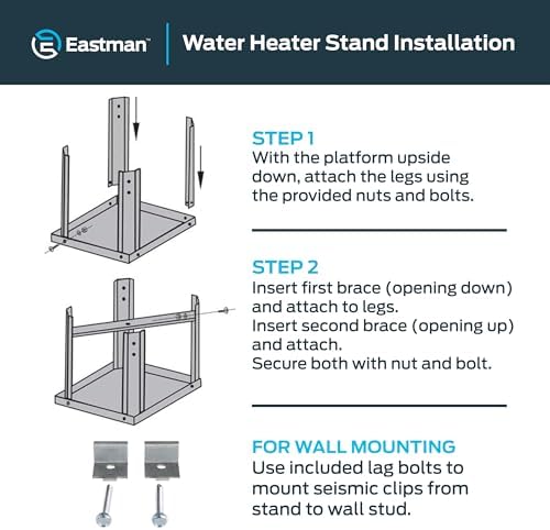 Eastman Water Heater Stand, 21 Inch x 21 Inch x 18 in. High, 650 lb. Load Capacity, 86278