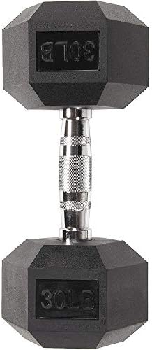 Rubber Encased Hex Dumbbell with Knurled Alloy Material Non-slip Handle, Basic Professional Dumbbell