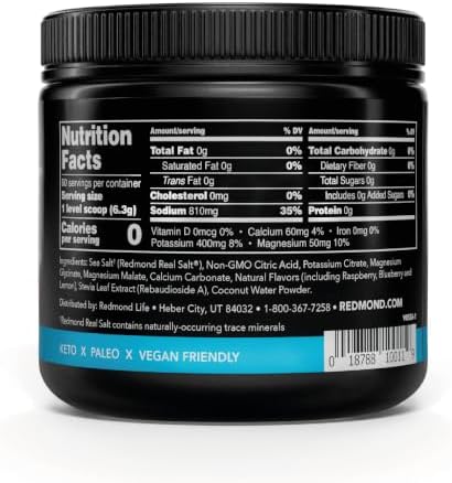 REDMOND Re-Lyte Sugar Free Electrolyte Powder Drink Mix (Mixed Berry)