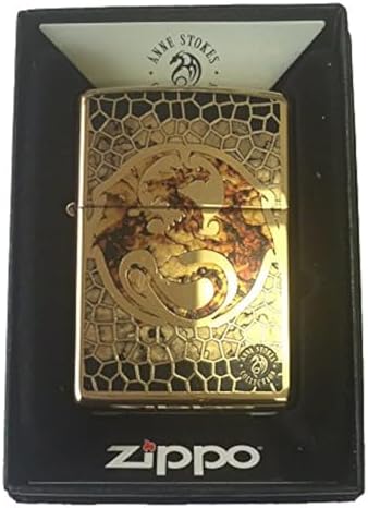 Zippo Custom Lighter - Ann Stokes Artist Dragon w/Scales Design High Polish Brass