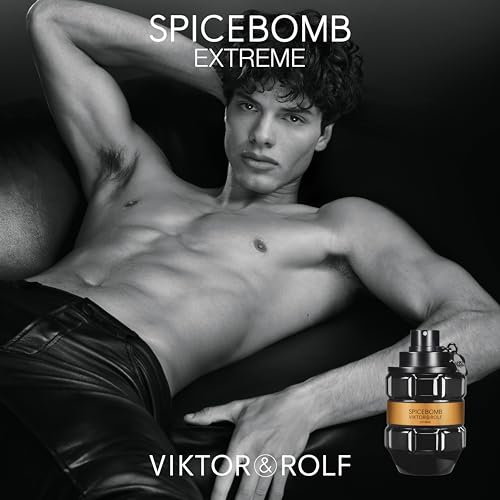 Viktor&Rolf Spicebomb Extreme Eau de Parfum - Woody Amber Cologne for Men | Fragrance with Black Pepper, Saffron & Cistus - Long Lasting - Fresh Mens Scent Perfect for Cool Evening Wear