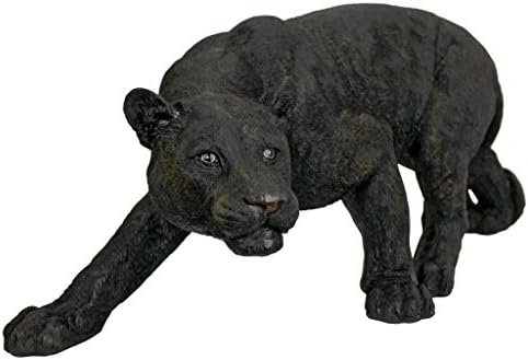 Design Toscano Shadowed Predator Black Panther Garden Statue, Medium 26 Inch, Polyresin, Black