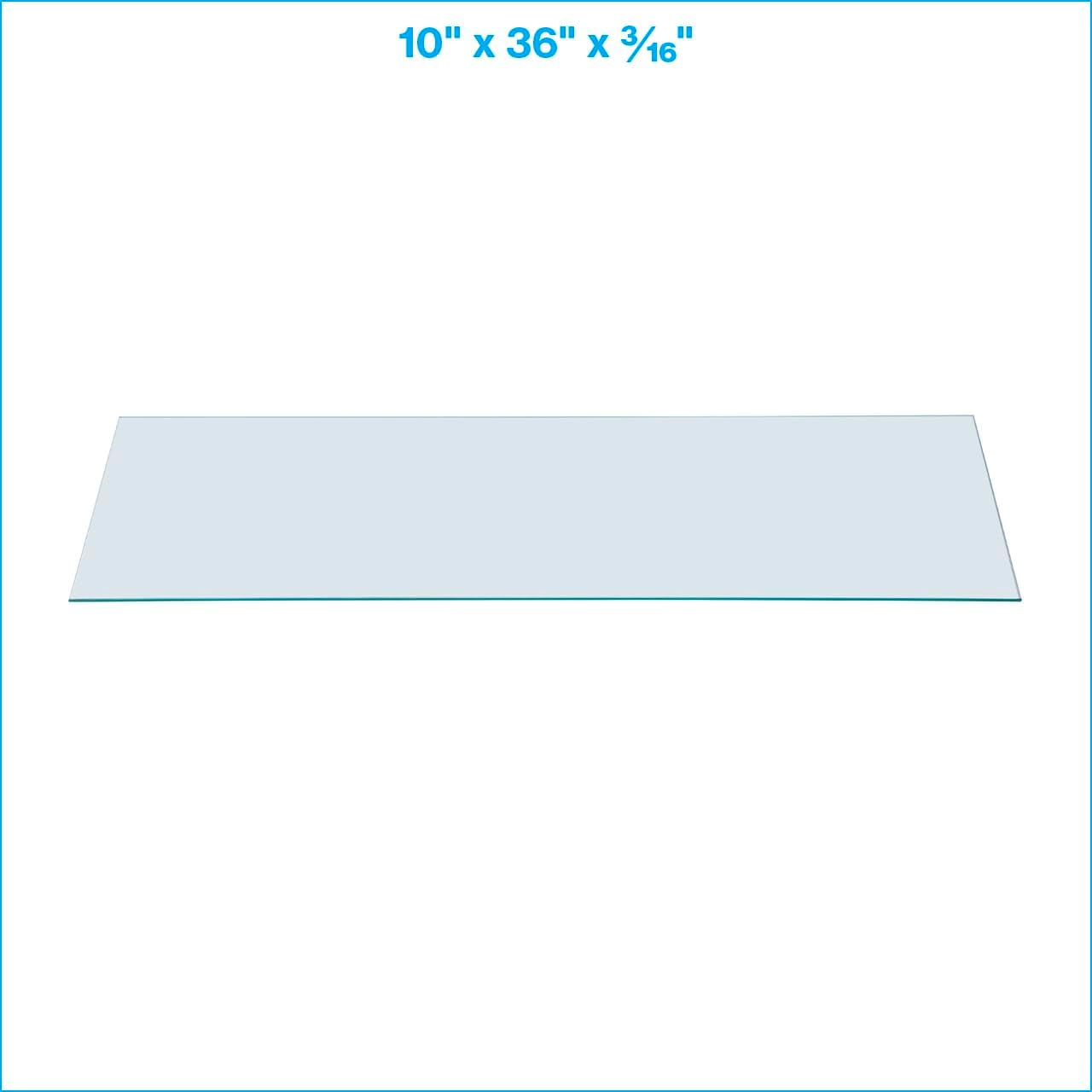 Tempered Glass Shelf - Set of 2, 10" x 36" x 3/16" - Stylish & Sturdy Floating Shelves