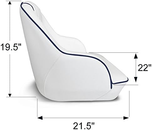 Leader Accessories Pontoon Captains Bucket Seat Boat Seat Boat Chair | Boat Chair with Armrest Ergonomic Design Compression Foam Padding Injection Molded Plastic Frame