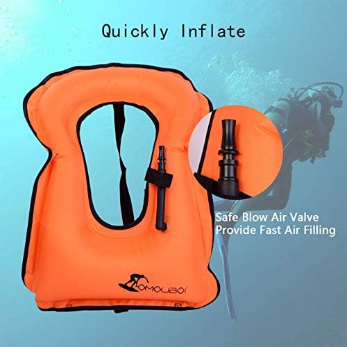 OMOUBOI Snorkel Vest for Adults Swim Vests Inflatable Snorkeling Jackets for Diving, Snorkeling, Swimming Safety (Suitable for 100-220 lbs)