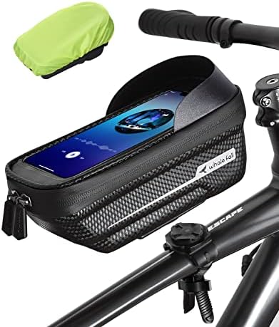 whale fall Bike Frame Bag Waterproof, 3D EVA Hard Shell, Bike Phone Holder