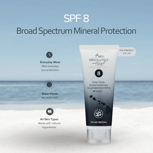Absolutely Natural - SPF 15 Mineral Sunscreen - Broad Spectrum Water Resistant Moisturizer Lotion For Body & Face - With Non-Nano Zinc Oxide, Vitamin E, & Antioxidants - Made in USA, 3 Oz