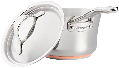 Anolon Nouvelle Stainless Steel Cookware Pots and Pans Set, 10 Piece | Stainless Steel Cookware Set with Lids, Oven Safe to 500°F, Durable Everyday Cooking, Dishwasher Safe
